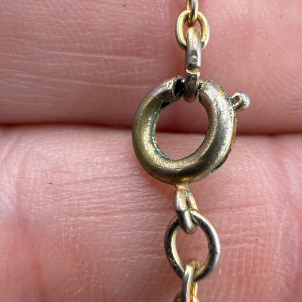 Vintage Intaglio Camo Clear Faceted Glass Gold Tone READ 16" - Picture 5 of 8
